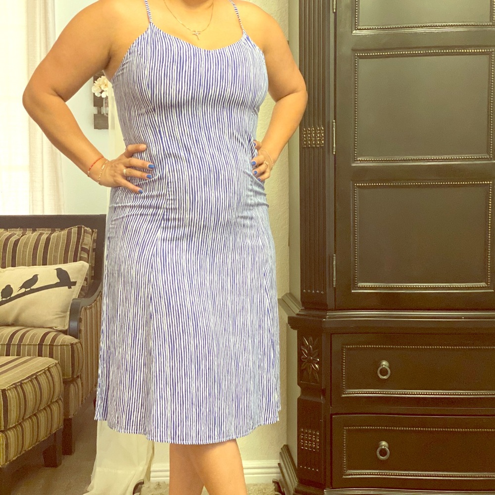 Striped midi dress. NWT.